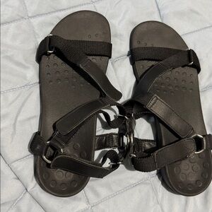 Vionic Candace Sandal Women's 10 Black Strappy Orthotic Comfort Sandals
